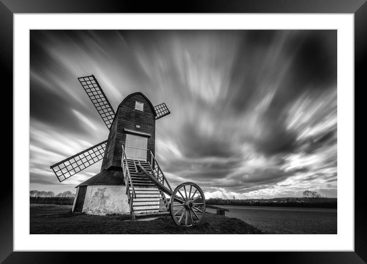 Pitstone Windmill Framed Mounted Print by Simon West