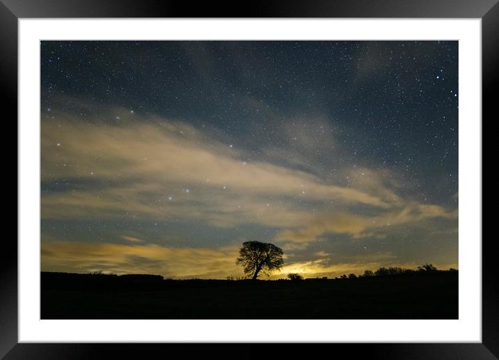 Ursa Major and clouds. West Acre, Norfolk, UK. Framed Mounted Print by Liam Grant
