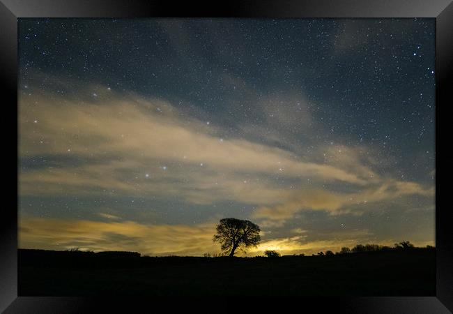 Ursa Major and clouds. West Acre, Norfolk, UK. Framed Print by Liam Grant