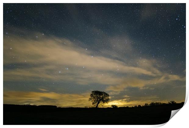 Ursa Major and clouds. West Acre, Norfolk, UK. Print by Liam Grant