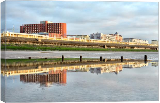 Blackpool Hotel Reflections Canvas Print by Gary Kenyon