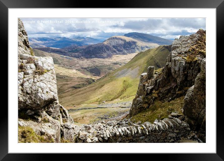 View from Nantlle Ridge Snowdonia Framed Mounted Print by Pearl Bucknall
