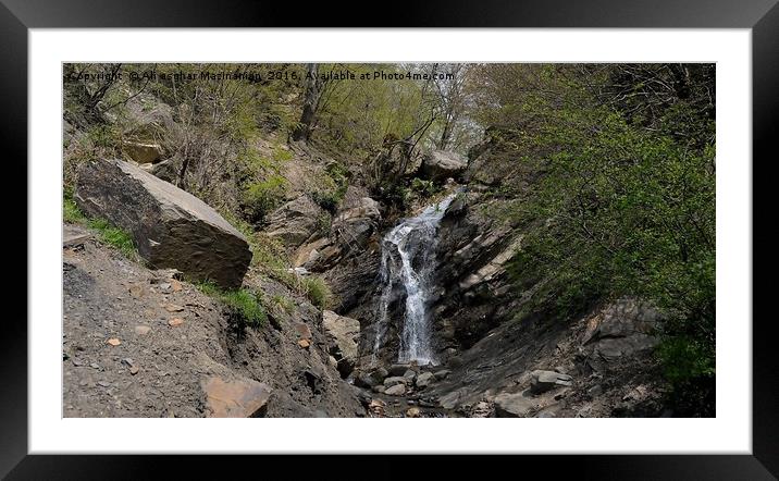 A nice small waterfall, Framed Mounted Print by Ali asghar Mazinanian