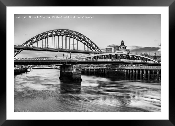 Newcastle Bridges Framed Mounted Print by Reg K Atkinson
