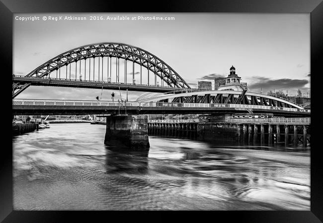 Newcastle Bridges Framed Print by Reg K Atkinson