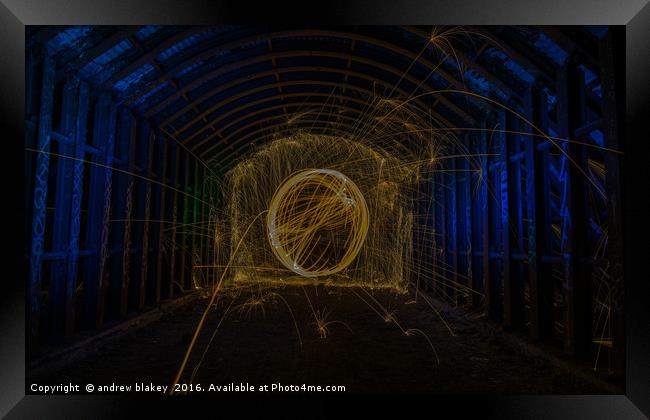 Mesmerizing Underground Light Show Framed Print by andrew blakey