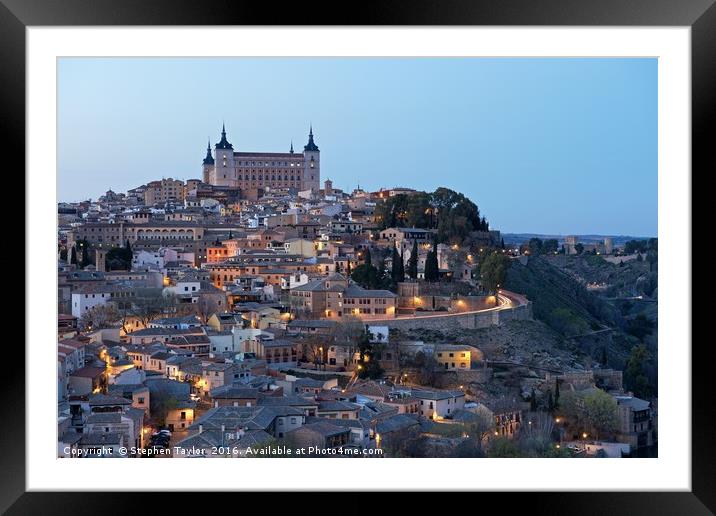 The start of the night in Toledo Framed Mounted Print by Stephen Taylor