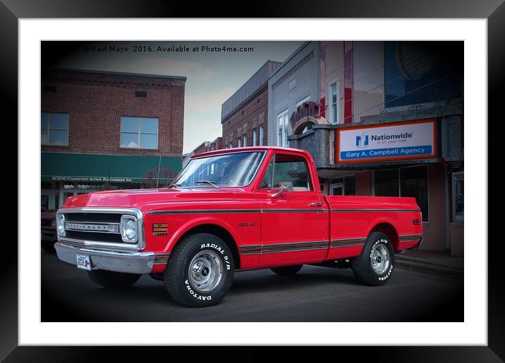 The Red Truck Framed Mounted Print by Paul Mays
