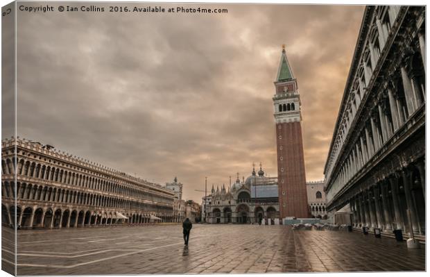 Early Morning in St Mark's Square Canvas Print by Ian Collins