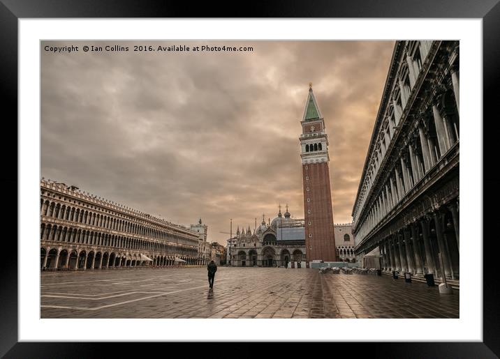 Early Morning in St Mark's Square Framed Mounted Print by Ian Collins