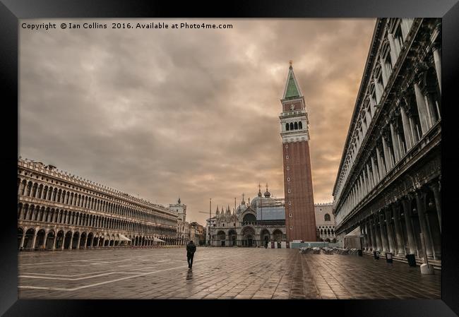 Early Morning in St Mark's Square Framed Print by Ian Collins