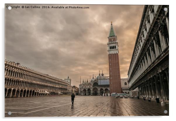 Early Morning in St Mark's Square Acrylic by Ian Collins