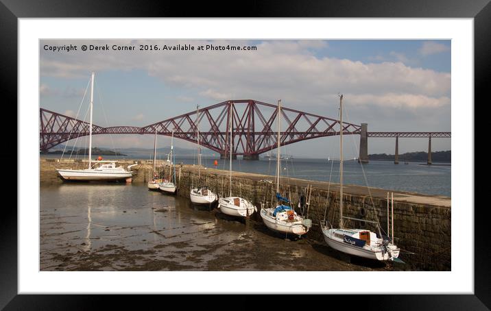 Queensferry Harbour and Forth Bridge Framed Mounted Print by Derek Corner