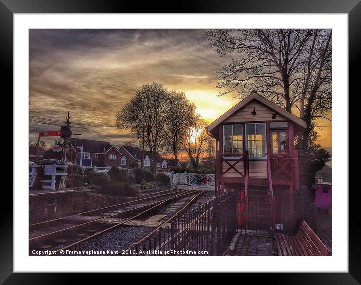Tenterden Town Train station at sunset Framed Mounted Print by Framemeplease UK