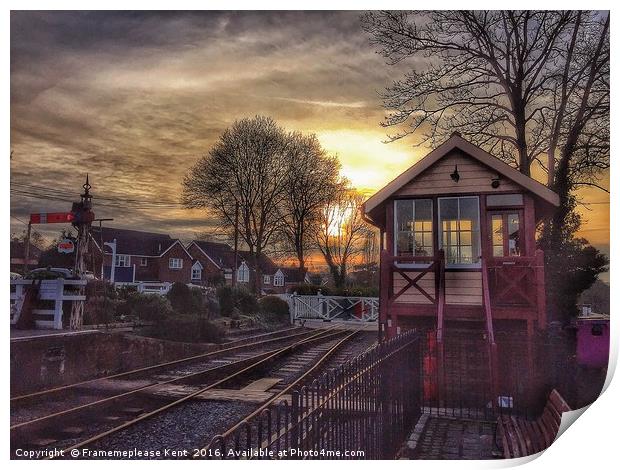 Tenterden Town Train station at sunset Print by Framemeplease UK