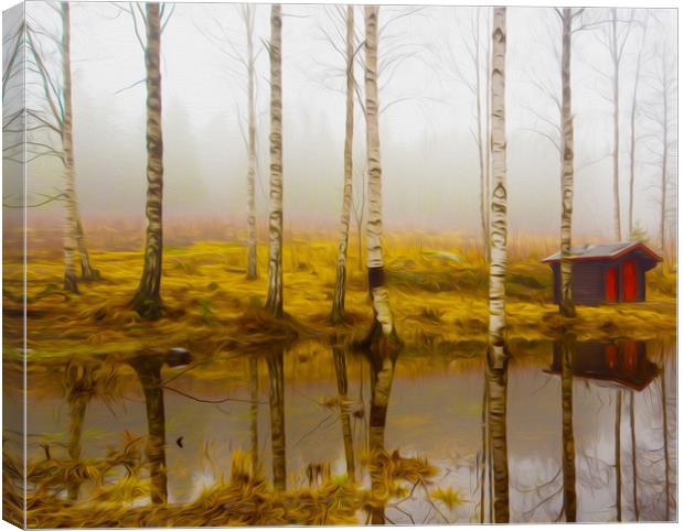 Forest Hut Norway Canvas Print by Clive Eariss