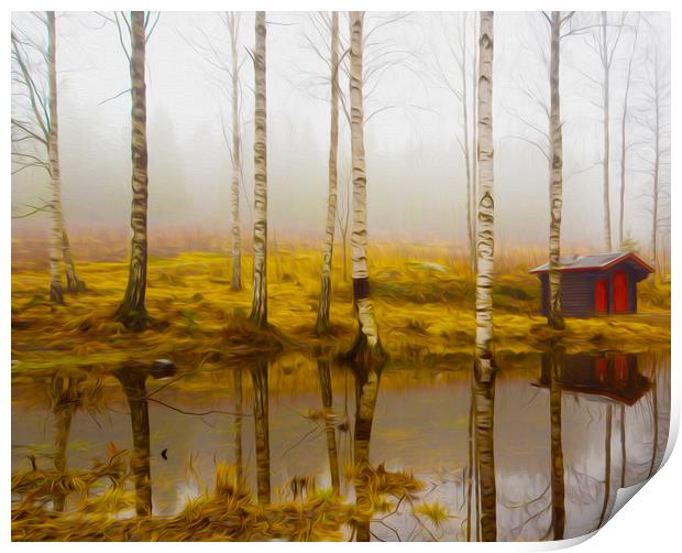Forest Hut Norway Print by Clive Eariss