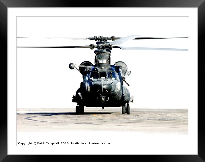 Special Forces MH-47 Chinook Framed Mounted Print by Keith Campbell