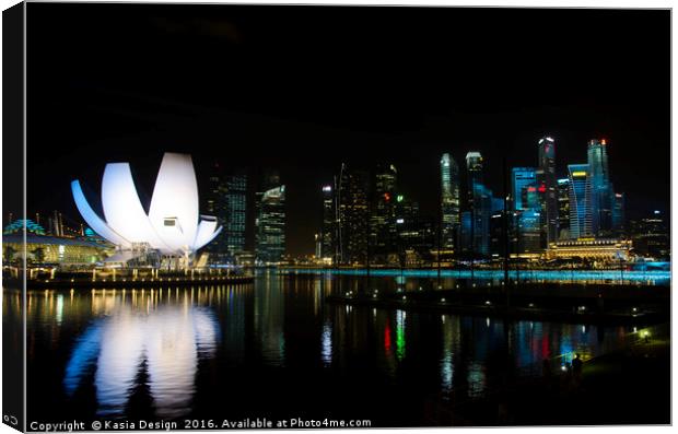 The Lotus at Night, Singapore Canvas Print by Kasia Design