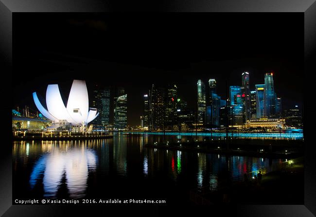 The Lotus at Night, Singapore Framed Print by Kasia Design