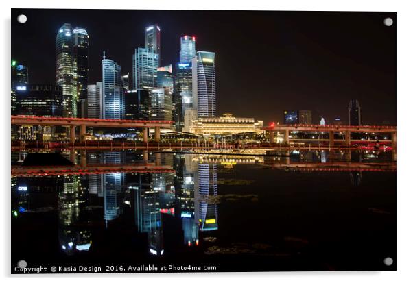 Glittering Singapore Skyline Acrylic by Kasia Design