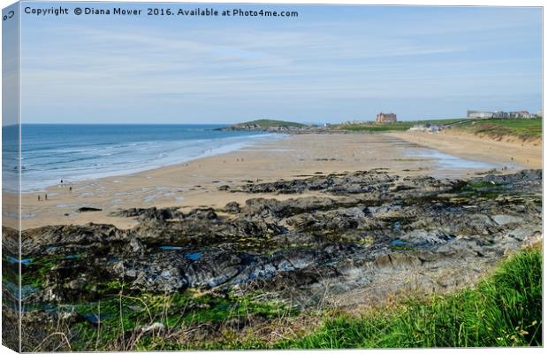 Fistral Beach  Newquay Canvas Print by Diana Mower