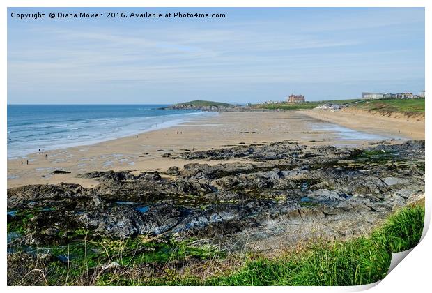 Fistral Beach  Newquay Print by Diana Mower