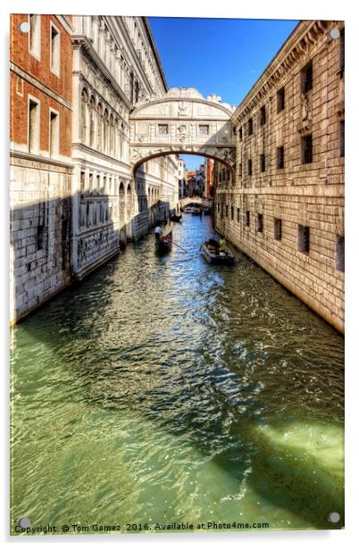 That Bridge in Venice Acrylic by Tom Gomez