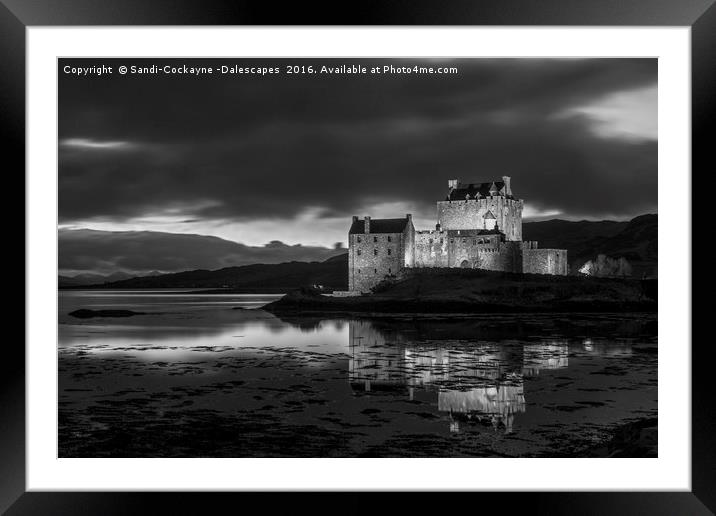 Eilean Donan Castle - Monochrome Framed Mounted Print by Sandi-Cockayne ADPS