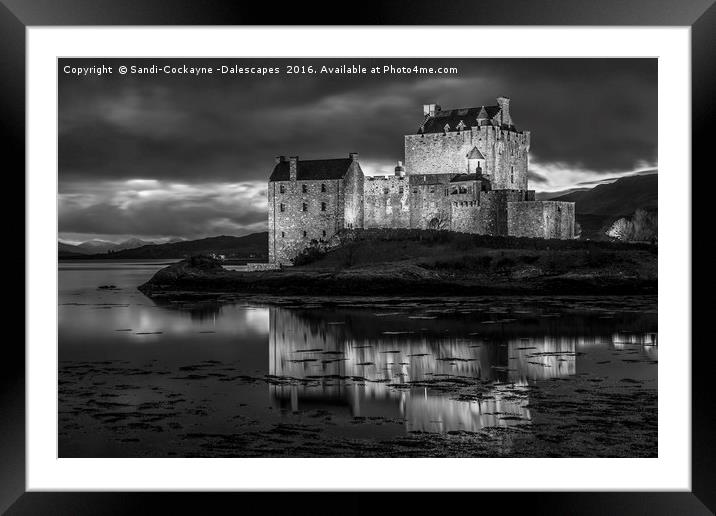 Eilean Donan Castle - Monochrome II Framed Mounted Print by Sandi-Cockayne ADPS