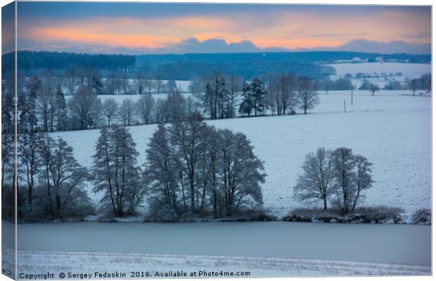 Winter landscape in Czech Republic Canvas Print by Sergey Fedoskin