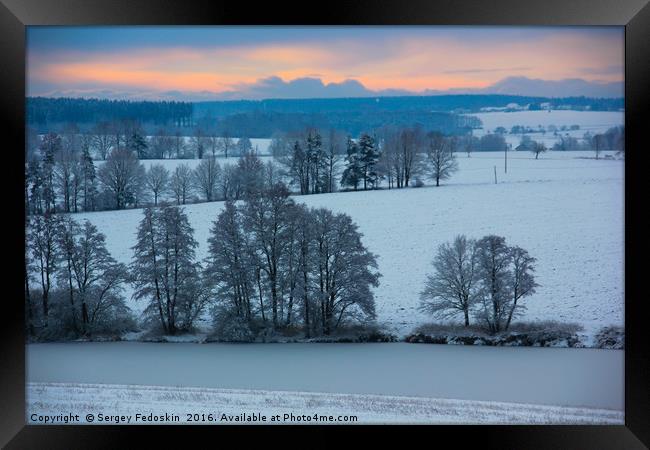 Winter landscape in Czech Republic Framed Print by Sergey Fedoskin