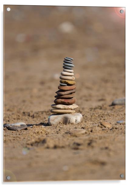 Tower of stones Acrylic by Iain Leadley
