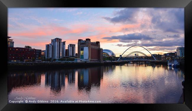 Tyne reflections Framed Print by Andy Gibbins