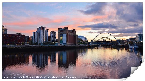 Tyne reflections Print by Andy Gibbins