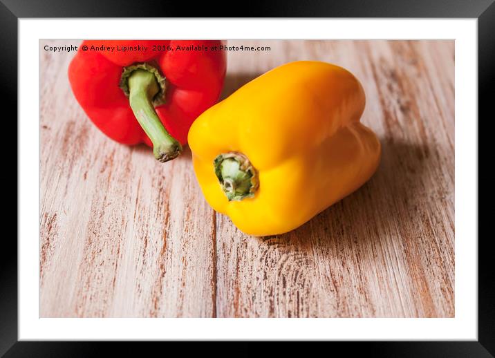 red and yellow pepper Framed Mounted Print by Andrey Lipinskiy