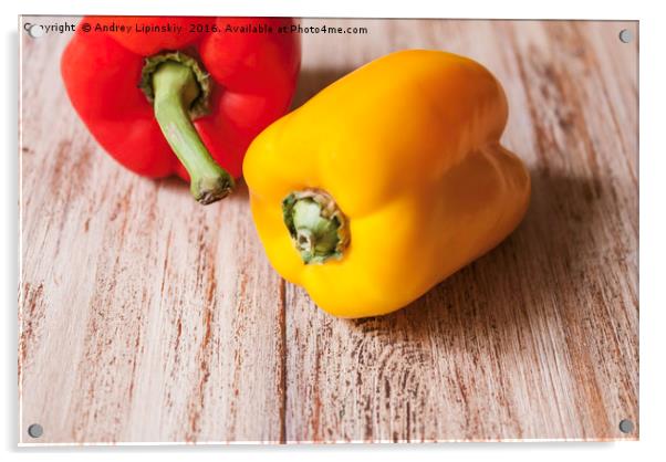 red and yellow pepper Acrylic by Andrey Lipinskiy