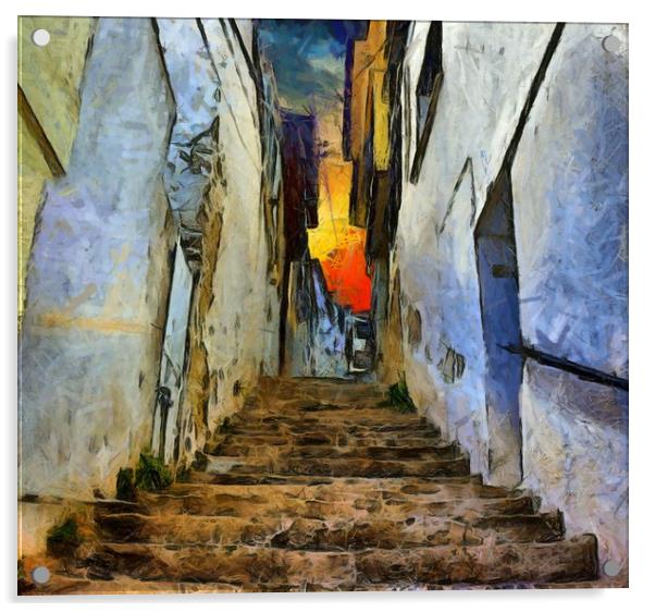 A digital painting of a Rundown Turkish village st Acrylic by ken biggs