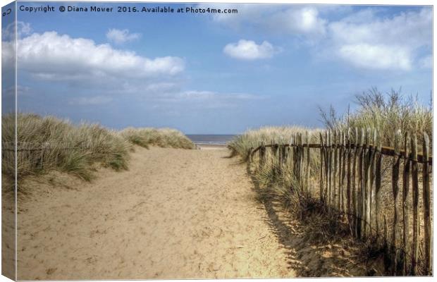 Mablethorpe beach Lincolnshire Canvas Print by Diana Mower