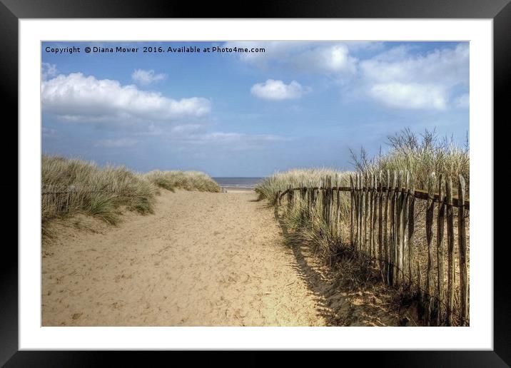 Mablethorpe beach Lincolnshire Framed Mounted Print by Diana Mower