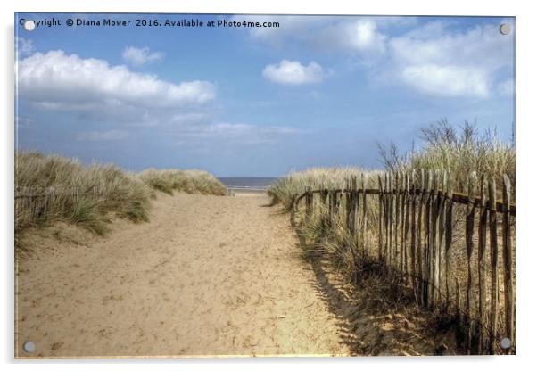 Mablethorpe beach Lincolnshire Acrylic by Diana Mower