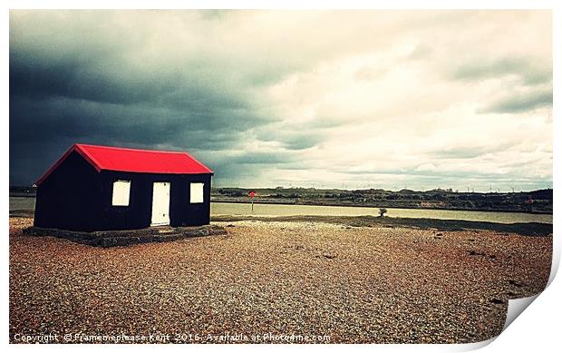 Red roofed hut,Rye harbour  Print by Framemeplease UK