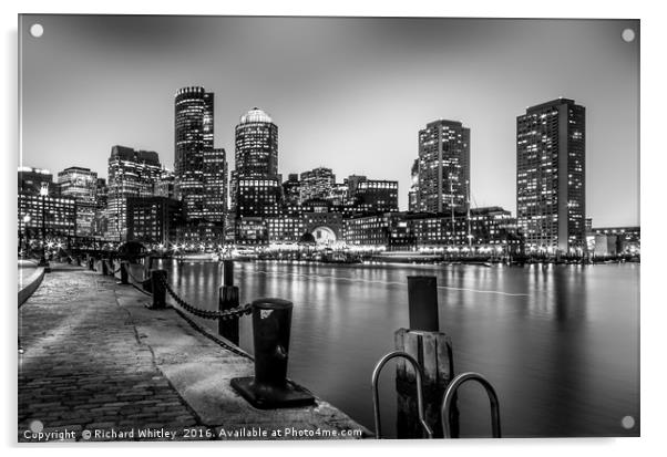 Boston Skyline Acrylic by Richard Whitley