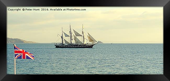 A Tall Ship Passing Framed Print by Peter F Hunt
