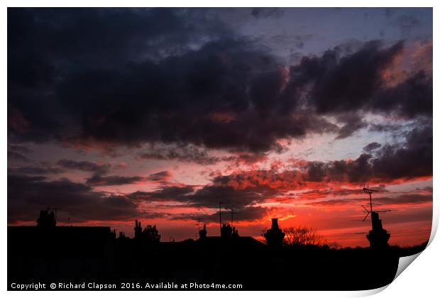 Sunset over Colchester  Print by Richard Clapson