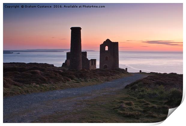 Cornish Sunset Print by Graham Custance