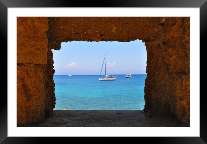 Captivating Rhodes Old Town View Framed Mounted Print by Andy Smith