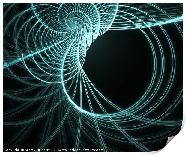 fractal spiral Print by Andrey Lipinskiy