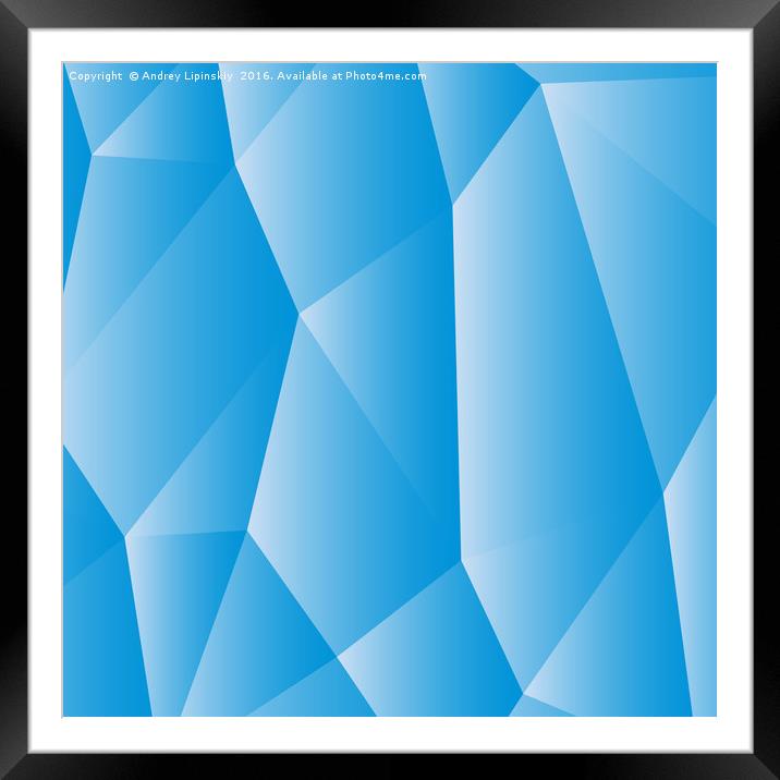 Blue white polygonal Framed Mounted Print by Andrey Lipinskiy