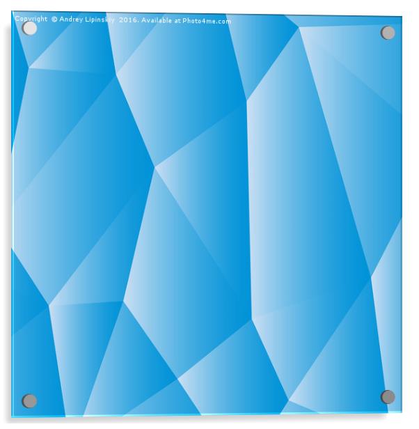 Blue white polygonal Acrylic by Andrey Lipinskiy